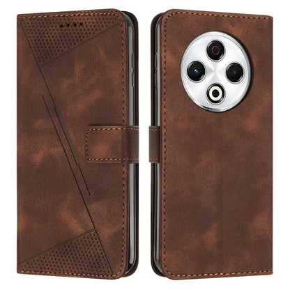Brown leather phone case with folio flap, perforated texture, and circular camera cutout