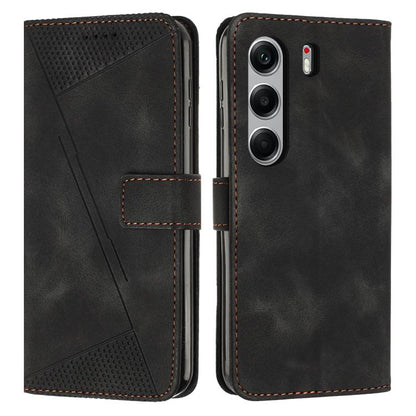 Black leather phone wallet case with camera cutouts and stitched flip cover.
