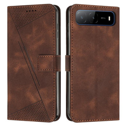 Brown leather phone case with folio flap and camera window at the top