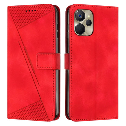 Red leather flip phone case with lanyard, front cover with card slot