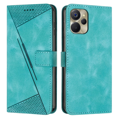 Green leather flip phone case with lanyard, front flip cover and card slot