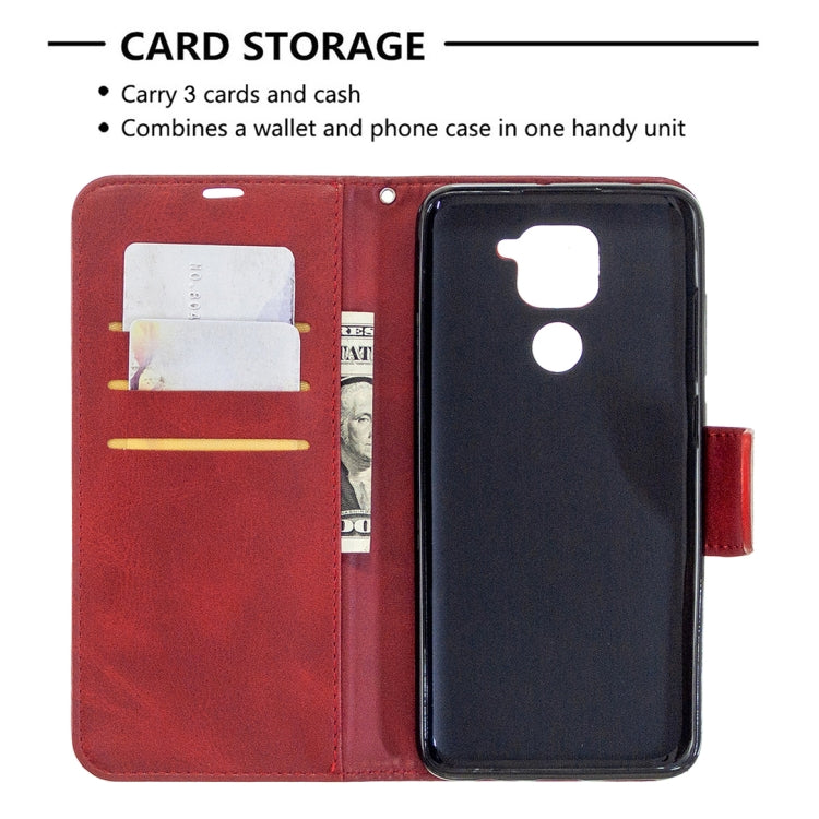 Red PU leather flip wallet phone case with card storage and cash pocket, open view