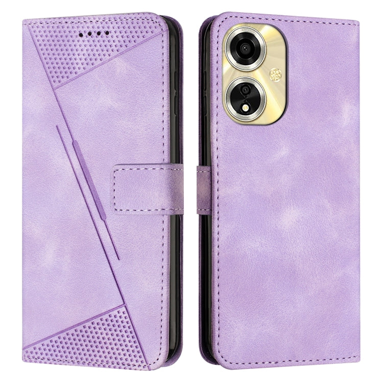 Dream Triangle Leather Phone Case with Lanyard, For OPPO A59 5G