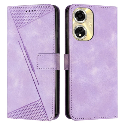 Dream Triangle Leather Phone Case with Lanyard, For OPPO A59 5G