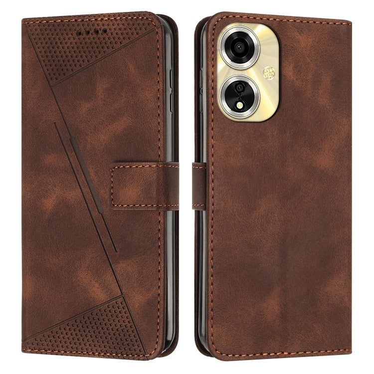Dream Triangle Leather Phone Case with Lanyard, For OPPO A59 5G
