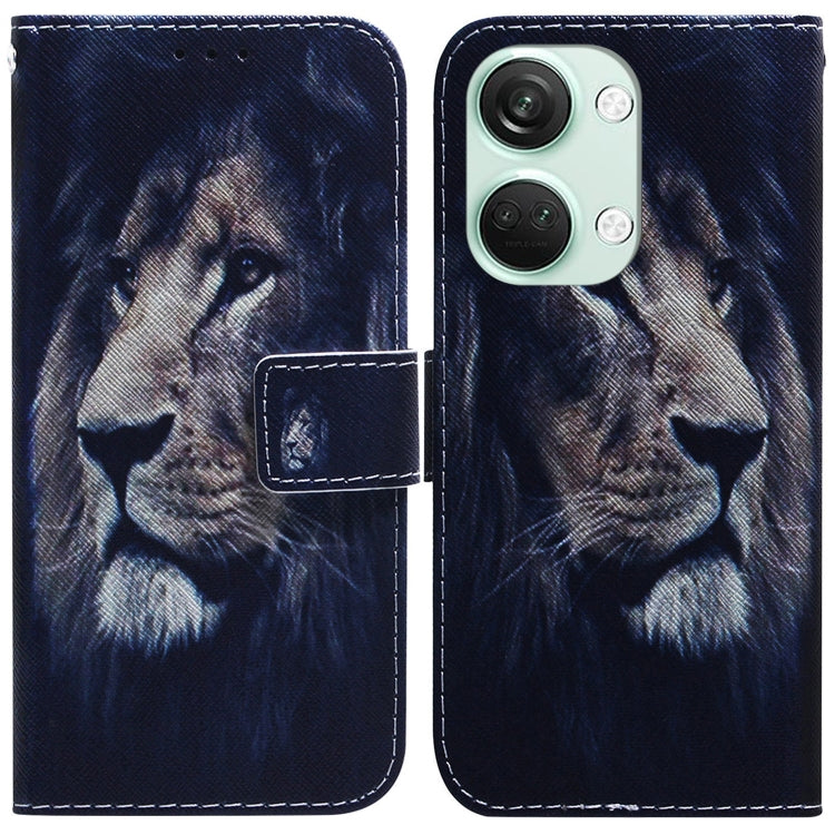 Dark blue flip leather phone case with wolf illustration and front flap
