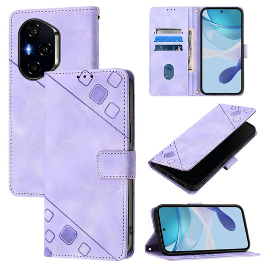 Skin-feel Embossed Leather Phone Case, For Honor 300 Pro 5G / 300 Ultra, For Honor 300 5G, For Honor X9c 5G Global, For Honor X6b, For Honor 200, For Honor 200 Pro, For Honor Play 50, For Honor 200 Lite Global, For Honor 90 Smart / X7b 4G / 5G         ...
