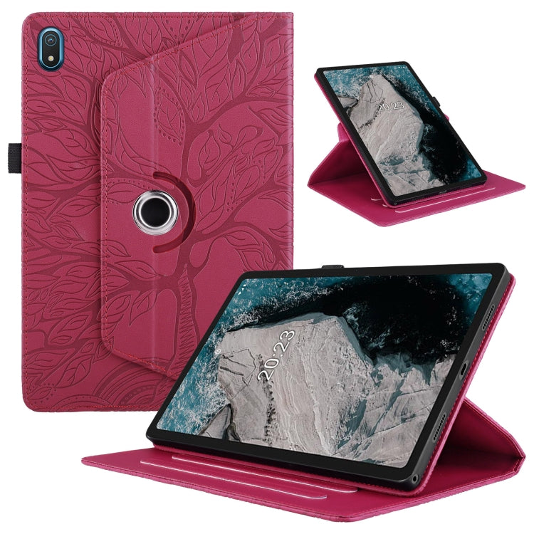 Tree Life Embossed Rotation Leather Tablet Case, For Nokia T21, For Nokia T20 10.4 2021