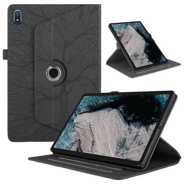 Tree Life Embossed Rotation Leather Tablet Case, For Nokia T21, For Nokia T20 10.4 2021
