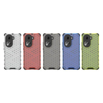 Honeycomb shockproof phone case in multiple colors: white, red, gray, blue, and green