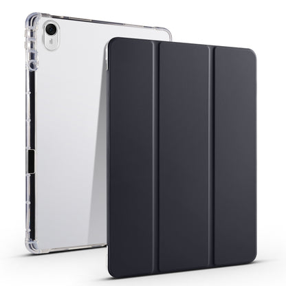 3-fold tablet case with transparent TPU back and dark gray/black fold cover