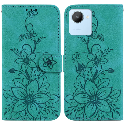Lily Embossed Leather Phone Case, For Realme C30 / C30s / Narzo 50i, For Realme C33, For Realme C31, For Realme C35, For Realme 9i / A76 4G / A36, For Realme 8i, For Realme C20 / C11 2021, For Realme C21Y, For Realme 8 / 8 Pro                          ...