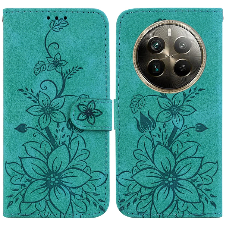 Floral embossed leather phone wallet case, teal, magnetic strap, camera cutout