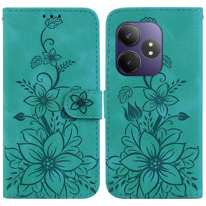 Lily Embossed Leather Phone Case, For Realme C100 4G / C100i 4G, For Realme C100 5G / 15x 5G India / P4 Lite 5G, For Realme 16 5G, For Realme 16 Pro+ 5G, For Realme 16 Pro 5G, For Realme 15T 5G, For Realme Narzo 80 Lite 4G / C71 India                  ...