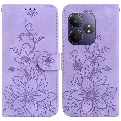 Lily Embossed Leather Phone Case, For Realme C100 4G / C100i 4G, For Realme C100 5G / 15x 5G India / P4 Lite 5G, For Realme 16 5G, For Realme 16 Pro+ 5G, For Realme 16 Pro 5G, For Realme 15T 5G, For Realme Narzo 80 Lite 4G / C71 India                  ...