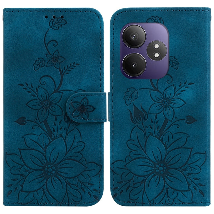 Lily Embossed Leather Phone Case, For Realme C100 4G / C100i 4G, For Realme C100 5G / 15x 5G India / P4 Lite 5G, For Realme 16 5G, For Realme 16 Pro+ 5G, For Realme 16 Pro 5G, For Realme 15T 5G, For Realme Narzo 80 Lite 4G / C71 India                  ...