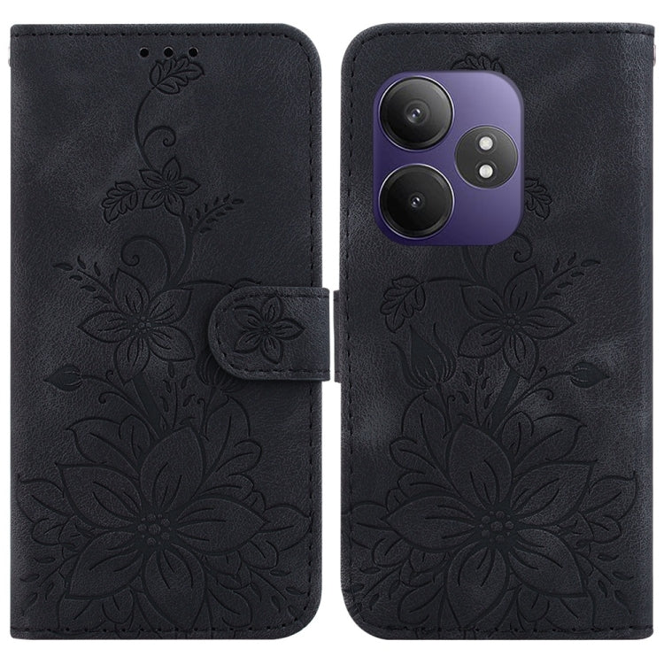 Lily Embossed Leather Phone Case, For Realme C100 4G / C100i 4G, For Realme C100 5G / 15x 5G India / P4 Lite 5G, For Realme 16 5G, For Realme 16 Pro+ 5G, For Realme 16 Pro 5G, For Realme 15T 5G, For Realme Narzo 80 Lite 4G / C71 India                  ...