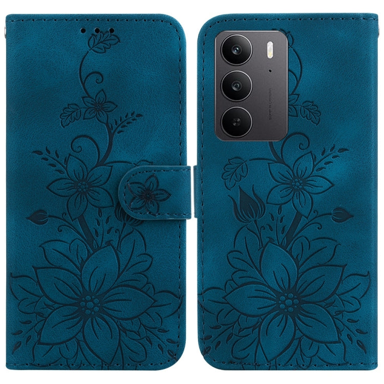 Lily Embossed Leather Phone Case, For Realme C100 4G / C100i 4G, For Realme C100 5G / 15x 5G India / P4 Lite 5G, For Realme 16 5G, For Realme 16 Pro+ 5G, For Realme 16 Pro 5G, For Realme 15T 5G, For Realme Narzo 80 Lite 4G / C71 India                  ...