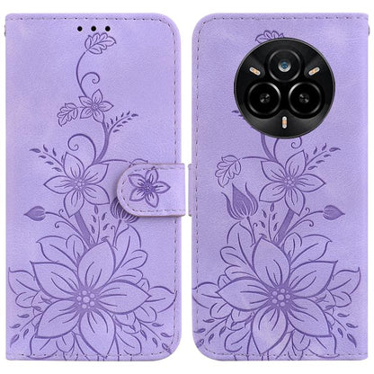 Lily Embossed Leather Phone Case, For Realme C100 4G / C100i 4G, For Realme C100 5G / 15x 5G India / P4 Lite 5G, For Realme 16 5G, For Realme 16 Pro+ 5G, For Realme 16 Pro 5G, For Realme 15T 5G, For Realme Narzo 80 Lite 4G / C71 India                  ...