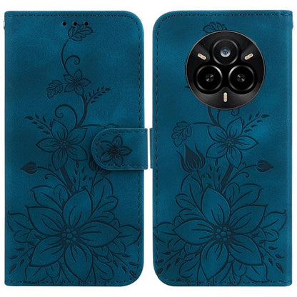 Lily Embossed Leather Phone Case, For Realme C100 4G / C100i 4G, For Realme C100 5G / 15x 5G India / P4 Lite 5G, For Realme 16 5G, For Realme 16 Pro+ 5G, For Realme 16 Pro 5G, For Realme 15T 5G, For Realme Narzo 80 Lite 4G / C71 India                  ...