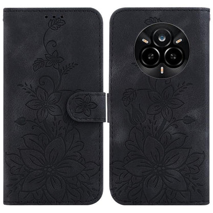 Lily Embossed Leather Phone Case, For Realme C100 4G / C100i 4G, For Realme C100 5G / 15x 5G India / P4 Lite 5G, For Realme 16 5G, For Realme 16 Pro+ 5G, For Realme 16 Pro 5G, For Realme 15T 5G, For Realme Narzo 80 Lite 4G / C71 India                  ...