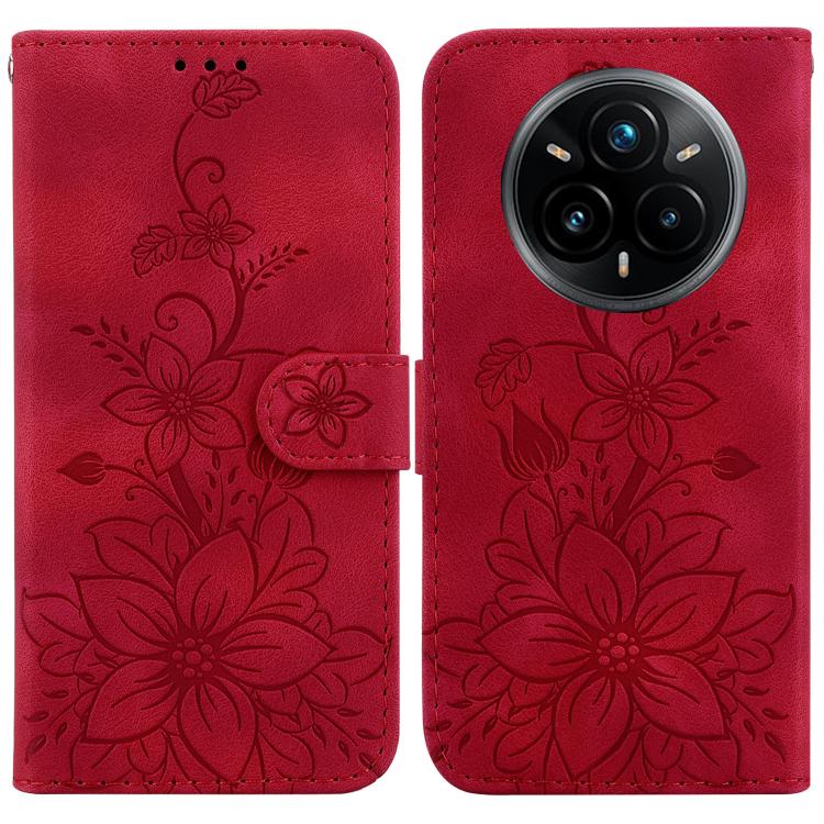 Lily Embossed Leather Phone Case, For Realme C100 4G / C100i 4G, For Realme C100 5G / 15x 5G India / P4 Lite 5G, For Realme 16 5G, For Realme 16 Pro+ 5G, For Realme 16 Pro 5G, For Realme 15T 5G, For Realme Narzo 80 Lite 4G / C71 India                  ...