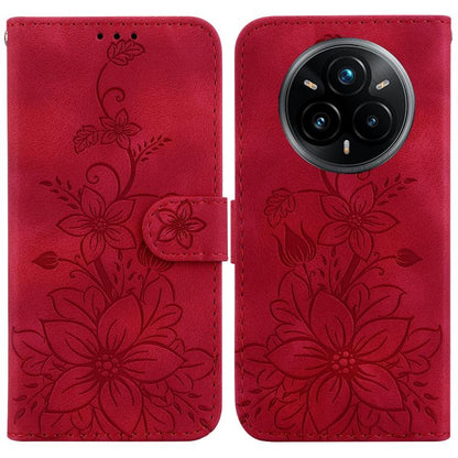 Lily Embossed Leather Phone Case, For Realme C100 4G / C100i 4G, For Realme C100 5G / 15x 5G India / P4 Lite 5G, For Realme 16 5G, For Realme 16 Pro+ 5G, For Realme 16 Pro 5G, For Realme 15T 5G, For Realme Narzo 80 Lite 4G / C71 India                  ...