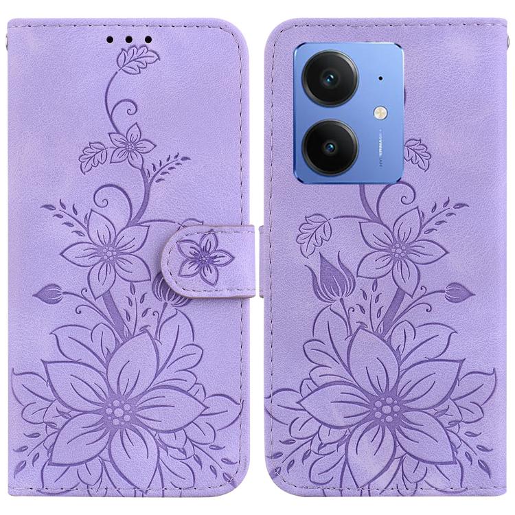Lily Embossed Leather Phone Case, For Realme C100 4G / C100i 4G, For Realme C100 5G / 15x 5G India / P4 Lite 5G, For Realme 16 5G, For Realme 16 Pro+ 5G, For Realme 16 Pro 5G, For Realme 15T 5G, For Realme Narzo 80 Lite 4G / C71 India                  ...