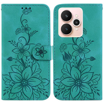 Lily Embossed Leather Phone Case, For Realme C100 4G / C100i 4G, For Realme C100 5G / 15x 5G India / P4 Lite 5G, For Realme 16 5G, For Realme 16 Pro+ 5G, For Realme 16 Pro 5G, For Realme 15T 5G, For Realme Narzo 80 Lite 4G / C71 India                  ...