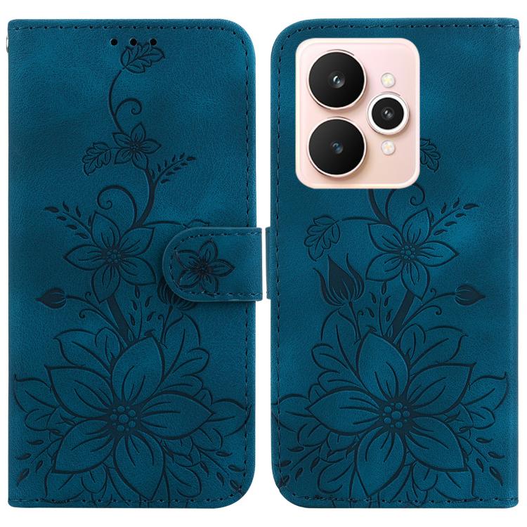 Lily Embossed Leather Phone Case, For Realme C100 4G / C100i 4G, For Realme C100 5G / 15x 5G India / P4 Lite 5G, For Realme 16 5G, For Realme 16 Pro+ 5G, For Realme 16 Pro 5G, For Realme 15T 5G, For Realme Narzo 80 Lite 4G / C71 India                  ...