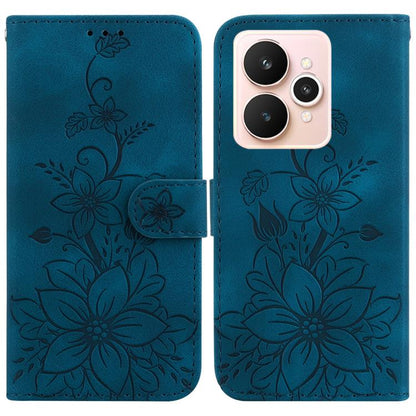 Lily Embossed Leather Phone Case, For Realme C100 4G / C100i 4G, For Realme C100 5G / 15x 5G India / P4 Lite 5G, For Realme 16 5G, For Realme 16 Pro+ 5G, For Realme 16 Pro 5G, For Realme 15T 5G, For Realme Narzo 80 Lite 4G / C71 India                  ...