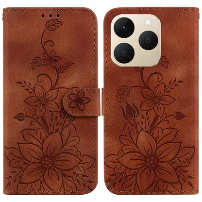 Lily Embossed Leather Phone Case, For Realme C100 4G / C100i 4G, For Realme C100 5G / 15x 5G India / P4 Lite 5G, For Realme 16 5G, For Realme 16 Pro+ 5G, For Realme 16 Pro 5G, For Realme 15T 5G, For Realme Narzo 80 Lite 4G / C71 India                  ...