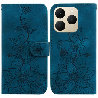 Lily Embossed Leather Phone Case, For Realme C100 4G / C100i 4G, For Realme C100 5G / 15x 5G India / P4 Lite 5G, For Realme 16 5G, For Realme 16 Pro+ 5G, For Realme 16 Pro 5G, For Realme 15T 5G, For Realme Narzo 80 Lite 4G / C71 India                  ...