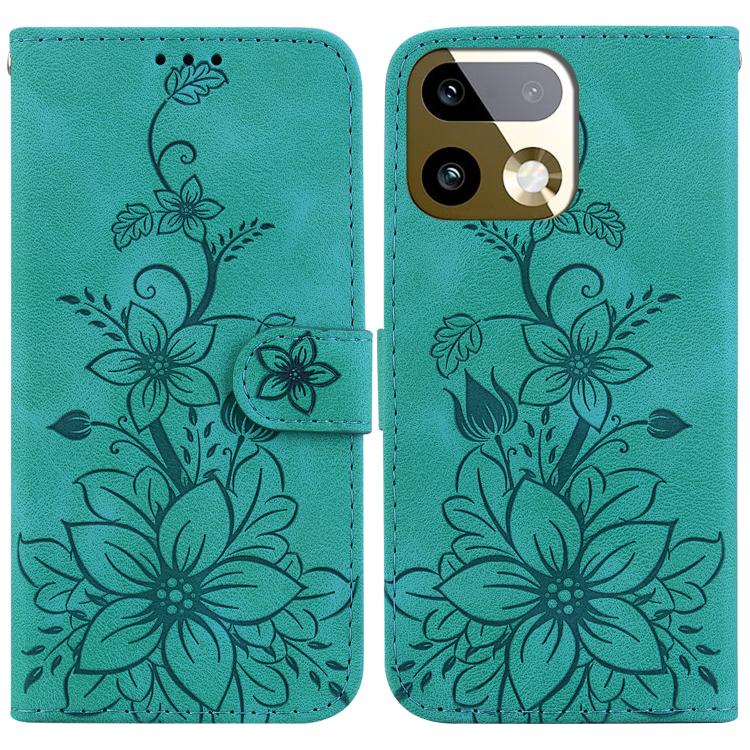 Lily Embossed Leather Phone Case, For Realme C100 4G / C100i 4G, For Realme C100 5G / 15x 5G India / P4 Lite 5G, For Realme 16 5G, For Realme 16 Pro+ 5G, For Realme 16 Pro 5G, For Realme 15T 5G, For Realme Narzo 80 Lite 4G / C71 India                  ...