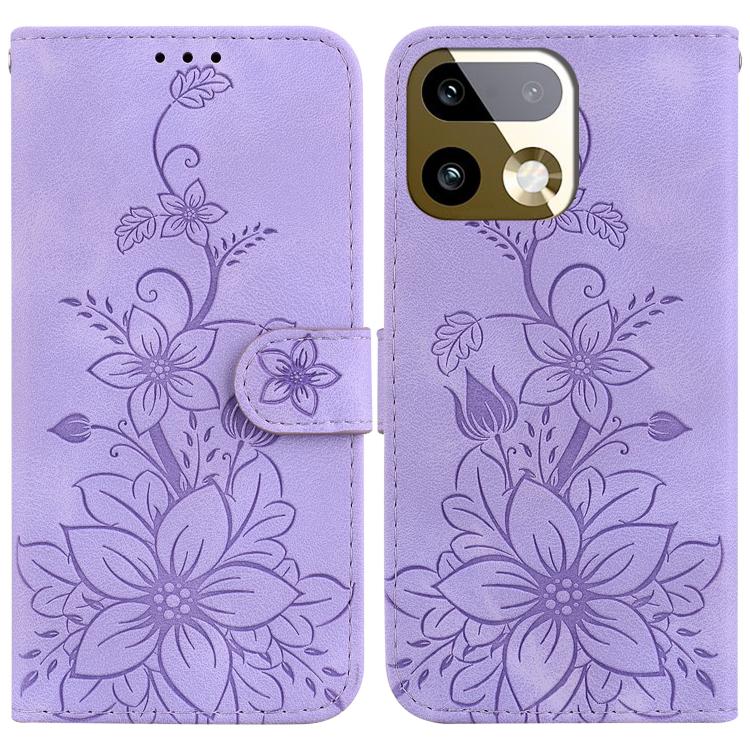 Lily Embossed Leather Phone Case, For Realme C100 4G / C100i 4G, For Realme C100 5G / 15x 5G India / P4 Lite 5G, For Realme 16 5G, For Realme 16 Pro+ 5G, For Realme 16 Pro 5G, For Realme 15T 5G, For Realme Narzo 80 Lite 4G / C71 India                  ...