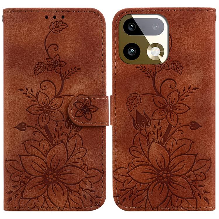 Lily Embossed Leather Phone Case, For Realme C100 4G / C100i 4G, For Realme C100 5G / 15x 5G India / P4 Lite 5G, For Realme 16 5G, For Realme 16 Pro+ 5G, For Realme 16 Pro 5G, For Realme 15T 5G, For Realme Narzo 80 Lite 4G / C71 India                  ...