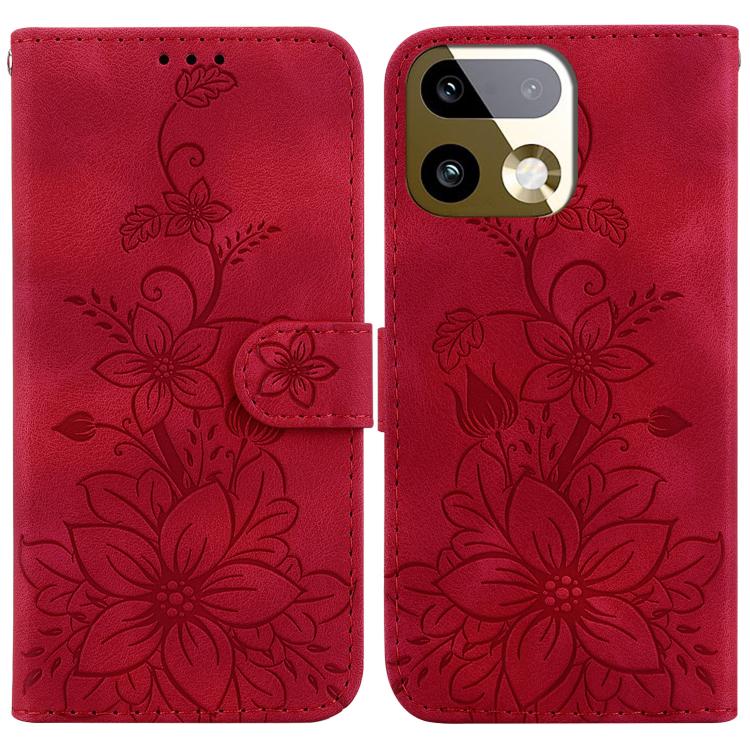 Lily Embossed Leather Phone Case, For Realme C100 4G / C100i 4G, For Realme C100 5G / 15x 5G India / P4 Lite 5G, For Realme 16 5G, For Realme 16 Pro+ 5G, For Realme 16 Pro 5G, For Realme 15T 5G, For Realme Narzo 80 Lite 4G / C71 India                  ...