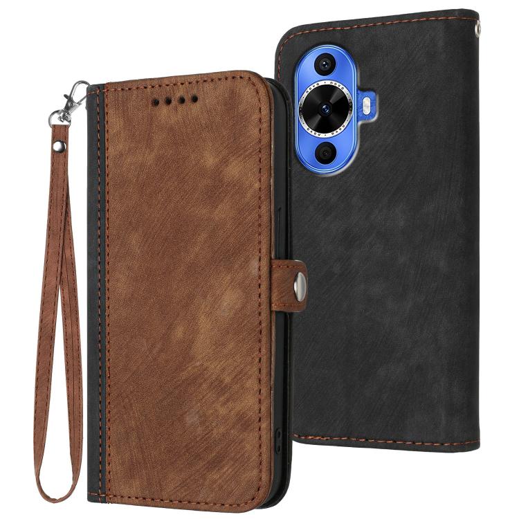 Side Buckle Double Fold Hand Strap Leather Phone Case, For Huawei Enjoy 80 Plus, For Huawei Pura 80 5G, For Huawei Mate 70 Pro / Mate 70 Pro+, For Huawei Mate 70, For Huawei Pura 70 Pro / Pura 70 Pro+, For Huawei nova 12i, For Huawei nova 12s          ...