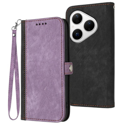 Side Buckle Double Fold Hand Strap Leather Phone Case, For Huawei Enjoy 80 Plus, For Huawei Pura 80 5G, For Huawei Mate 70 Pro / Mate 70 Pro+, For Huawei Mate 70, For Huawei Pura 70 Pro / Pura 70 Pro+, For Huawei nova 12i, For Huawei nova 12s          ...