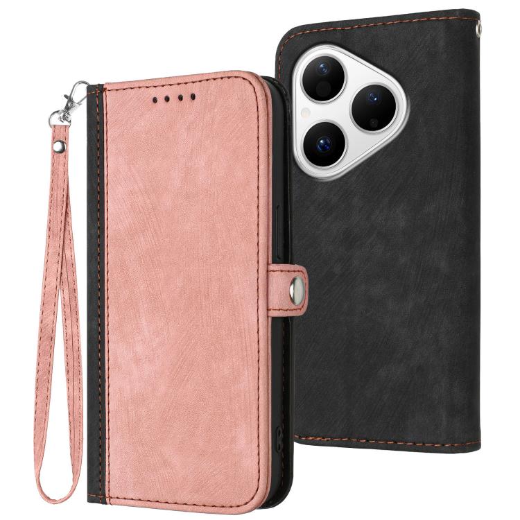 Side Buckle Double Fold Hand Strap Leather Phone Case, For Huawei Enjoy 80 Plus, For Huawei Pura 80 5G, For Huawei Mate 70 Pro / Mate 70 Pro+, For Huawei Mate 70, For Huawei Pura 70 Pro / Pura 70 Pro+, For Huawei nova 12i, For Huawei nova 12s          ...