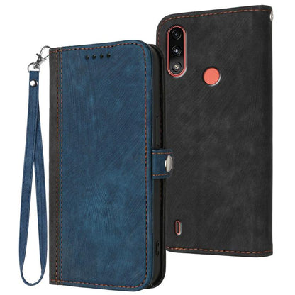 Side Buckle Double Fold Hand Strap Leather Phone Case, For Motorola Moto G22, For Motorola Moto E7 Power