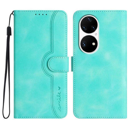 Light blue leather wallet-style phone case with wrist strap, stitched panel, and camera cutout