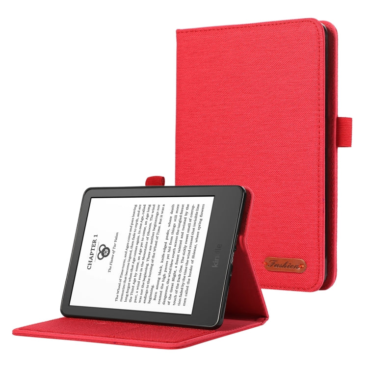 Red horizontal flip tablet case folio with stand and back cover with logo patch