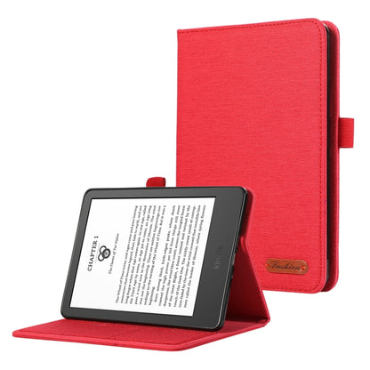 Red horizontal flip tablet case folio with stand and back cover with logo patch