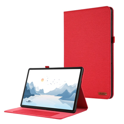 Red horizontal flip tablet case folio with stand and front screen cover