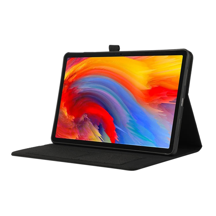 Black horizontal flip tablet case with stand and landscape tablet display