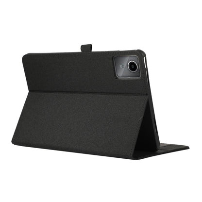 Black horizontal flip tablet case open with camera cutout on top