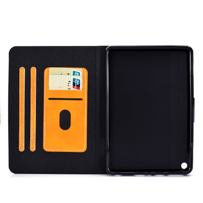 Black and orange leather flip case with card slots and holder pocket