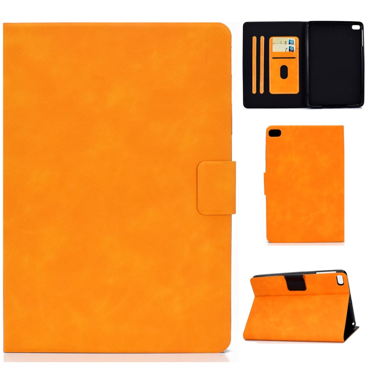 Cowhide-textured leather flip case with card slots and sleep/wake, khaki front cover