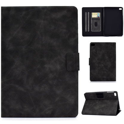 Cowhide-textured leather flip case with card slots and sleep/wake, dark gray folio